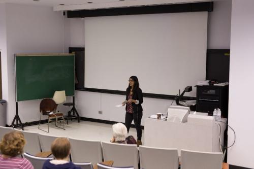 Azra presenting each speaker. We are also pleased to announce Azra won an award for Best Overall Poster Presentation and Brenda presented her very first poster ever.